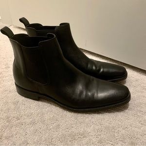 Black Italian Leather Gordon Rush Chelsea Boot